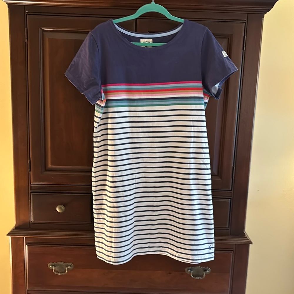 Joules size14 super cute t shirt dress w/pockets just above knees